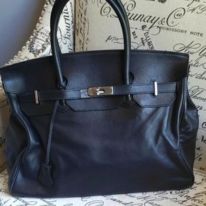 Leather Birkin style bag